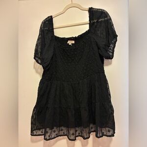 Chic Soul Black Babydoll Blouse